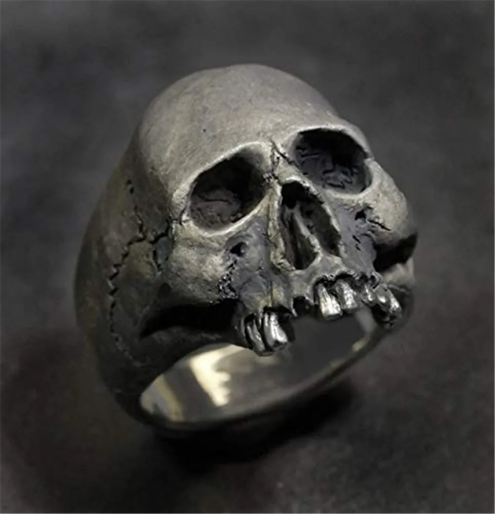 2020 Novi hot identitet lubanju muški prsten rock gothic punk nakit, prsten glava duh muški prsten s lubanjom Slika  5
