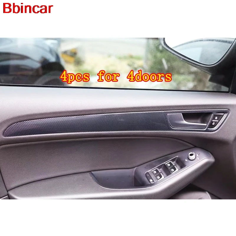 Bbincar ABS Plastike Karbonskih Vlakana Za Audi Q5 2013-2016 Prednji Poklopac Mjenjača Rama 4 Ručke vrata Uređenje Unutarnjih Dijelova Slika  4