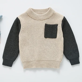 Jesen zima 2021 Džemper za male dječake Dječje вязаная odjeća Dječji pulover Kardigan za djecu u traku u europskoj američkom stilu Dječak