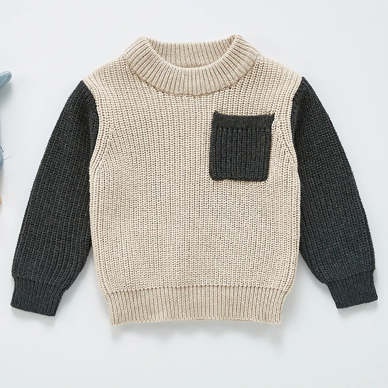 Jesen zima 2021 Džemper za male dječake Dječje вязаная odjeća Dječji pulover Kardigan za djecu u traku u europskoj američkom stilu Dječak Slika  0