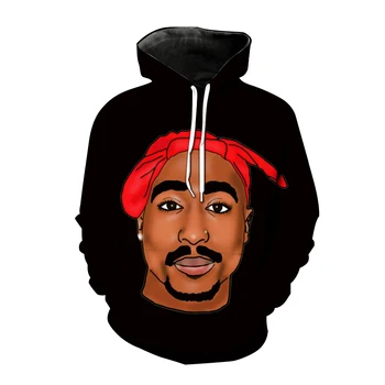 2PAC 3D veste s po cijeloj površini Hip-hop Reper Uličnu odjeću Za muškarce i žene Modni veste s kapuljačom Pulover Majica Modne muške veste Tupac