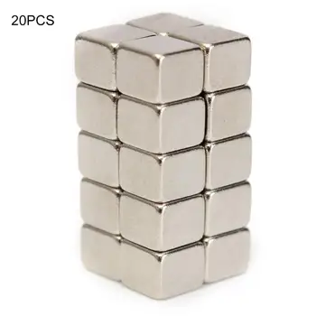 20шт 5x5x4 mm N52 Magneta Super Jaka Magnetska Kvadratnom Редкоземельный Неодимовый Magneti Za Hladnjak Blokovi