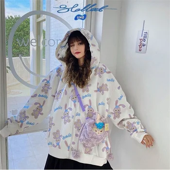 Japanski Slatka Crtani Kaput s kapuljačom Za žene Jesen 2021 Nova moda za djevojčice kardigan munje Top Korejski slobodan jakne Ženska odjeća