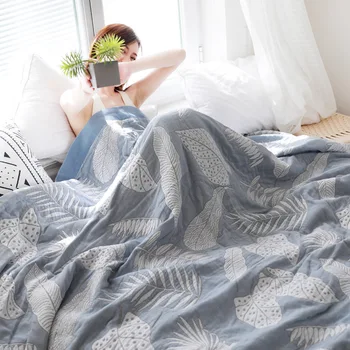 HPUTEXINE Муслиновое deka Dizajn posteljina list Kauč za putovanja Živo u Veliki mekani pokrivač od pamuka Ljetno deka