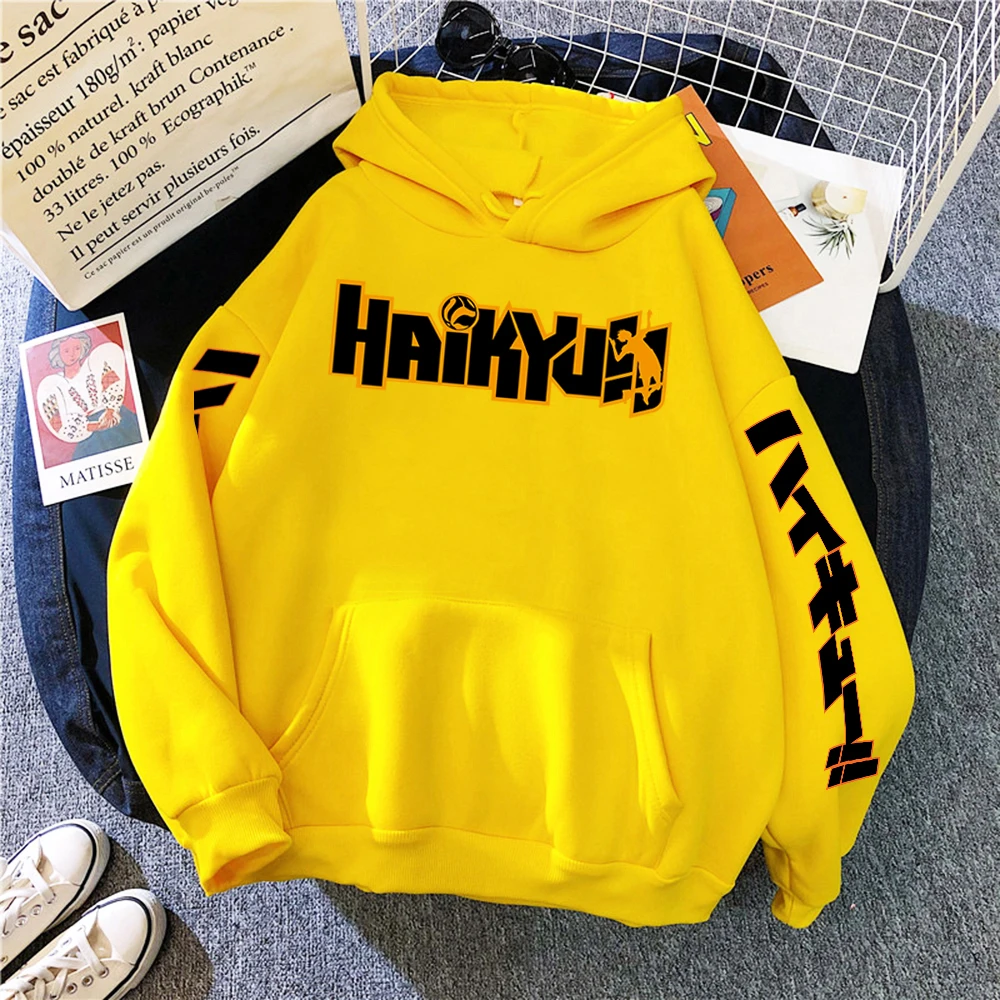 Nove muške Japanski Anime Haikyuu Anime Grafike Hoodies Modni hoodies Hip-hop Puloveri Veste Slatka odjeća za muškarce Slika  3