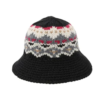 вязаная kapa ženska kapa-kapa, pogodan u boji, debela linija, moderan mornarska kapa svih boja, koreanska verzija, japanski debela kapa