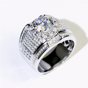 Milangirl Srebra Veliki Cirkon je Kamen Prstena za Žene Muška Moda Vjenčanja Vjenčani Nakit