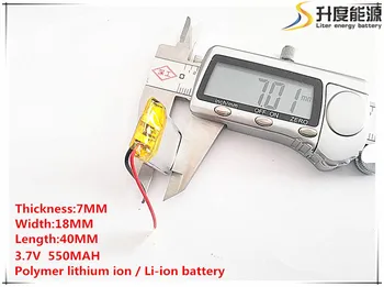 2 komada [SD] 3,7 v,550 mah,[701840] Polymer li-ion / li-ion baterija za IGRAČKE,BANKE HRANE,GPS,mp3,mp4,mobilni telefon,dinamika