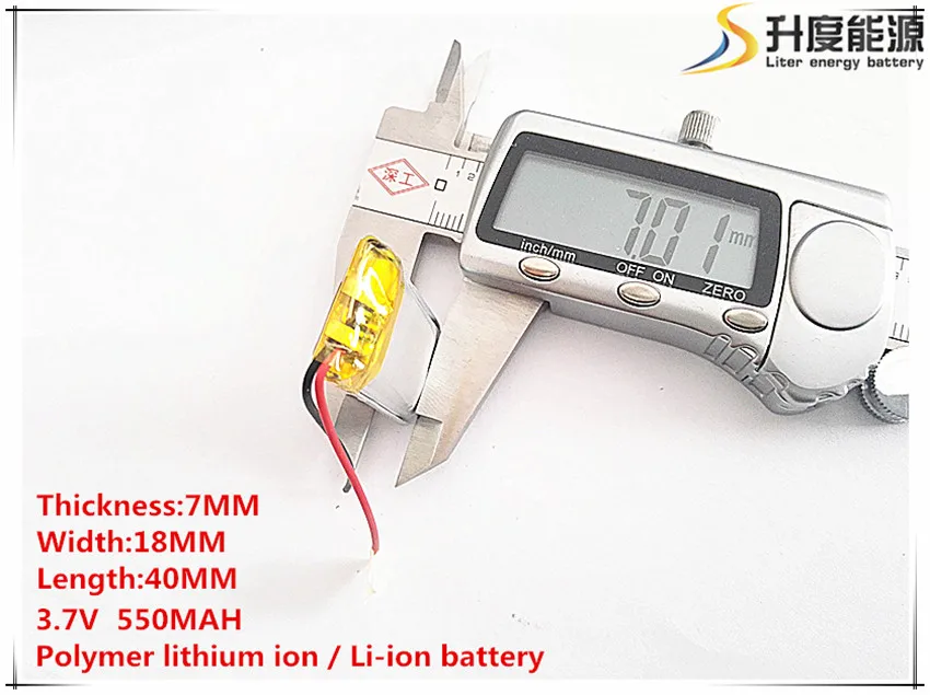 2 komada [SD] 3,7 v,550 mah,[701840] Polymer li-ion / li-ion baterija za IGRAČKE,BANKE HRANE,GPS,mp3,mp4,mobilni telefon,dinamika Slika  0