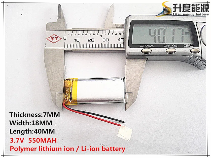 2 komada [SD] 3,7 v,550 mah,[701840] Polymer li-ion / li-ion baterija za IGRAČKE,BANKE HRANE,GPS,mp3,mp4,mobilni telefon,dinamika Slika  1