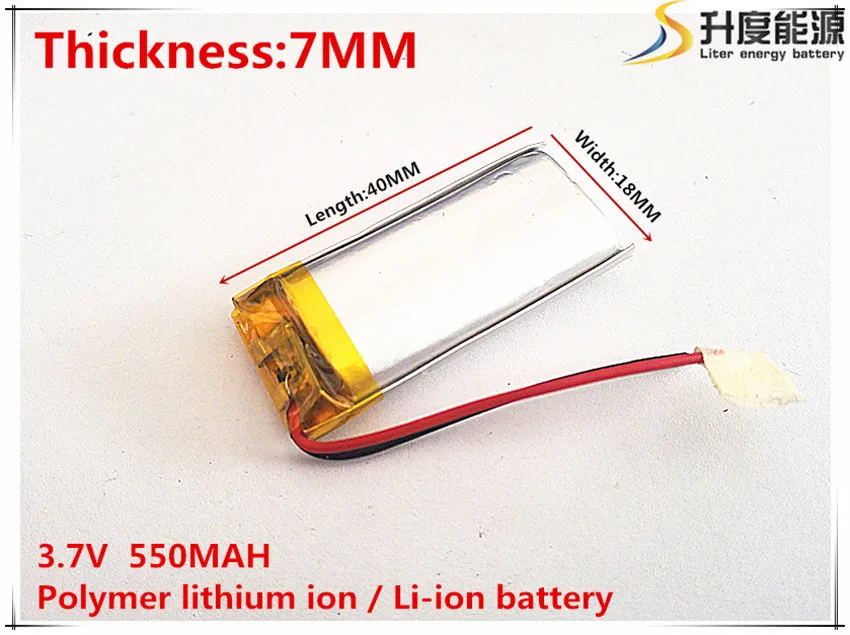 2 komada [SD] 3,7 v,550 mah,[701840] Polymer li-ion / li-ion baterija za IGRAČKE,BANKE HRANE,GPS,mp3,mp4,mobilni telefon,dinamika Slika  3