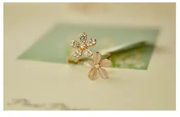 Nova moda Gorski kristal malog cvijeta tratinčice podesiv prsten za žene pribor za djevojčice nakit veleprodaja