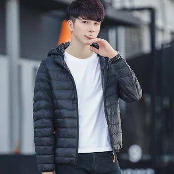 Muška pamučna jakna Saz 2021 Novi Lagani пуховик s Kapuljačom Kratka Korejski Casual moda jakna-parka Trend Kaput