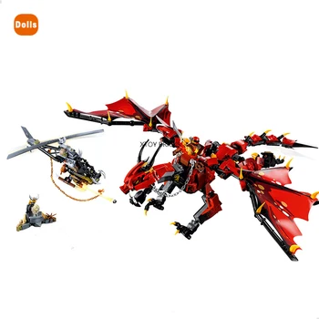 Helikopter Red Dragon Firstbourne Hunter Gradivni blokovi s figurama, Kompatibilne Opeke igračke DIY za poklon za rođendan