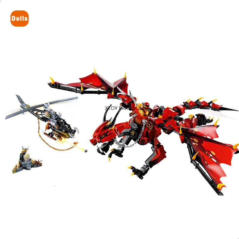 Helikopter Red Dragon Firstbourne Hunter Gradivni blokovi s figurama, Kompatibilne Opeke igračke DIY za poklon za rođendan Slika  0