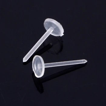 69HB 100PC Nevidljivi prozirnom 5 mm 3 mm Male Prazna Ploča Naušnice Čavao Pin Uho Stup