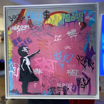 Ulični grafiti pop-Art Djevojka Debeli Plakat Platnu Slikarstvo Ispis Na Platnu Pink Zidno Slikarstvo Za Dnevni boravak Kawaii Ukras Kuće