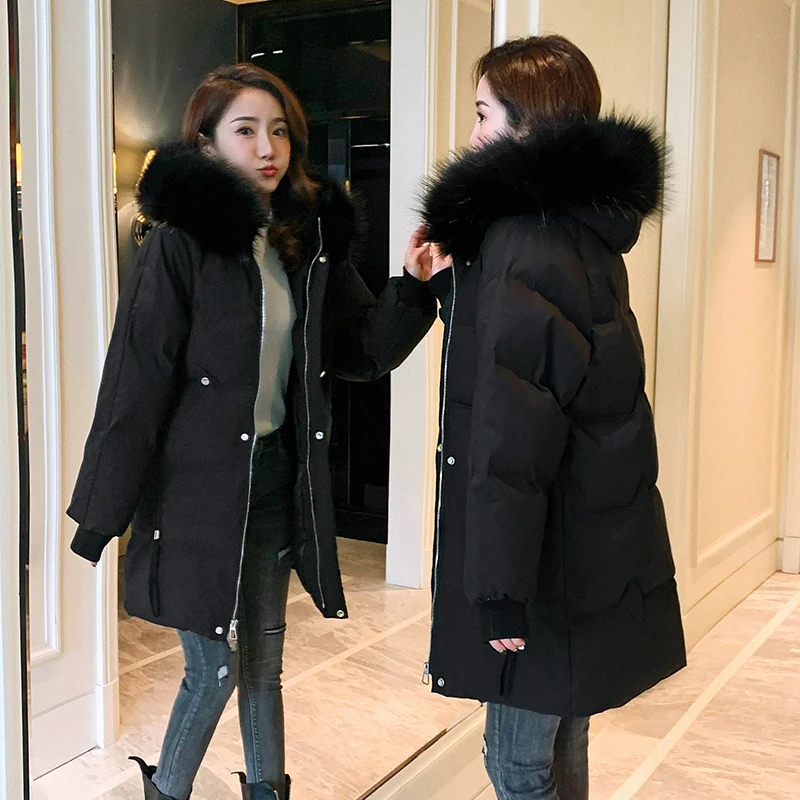 Dolje хлопковая parka u korejskom stilu, donje zimski kaput 2021 godine, Nova moda, Dugu Svakodnevni gusta topla ženska zimska jakna sa kapuljačom Slika  3