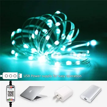 Led gudački lampa za dekoracije božićnog drvca, s Bluetooth smart-lampa usb 2021, božićne darove i novogodišnjih ovjenčana