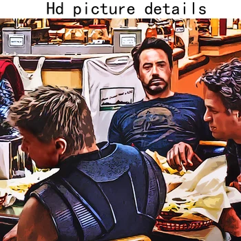 Osvetnici Ужинают zajedno Plakat Marvel Superheroj Platnu Slikarstvo Iron Man, Kapetan Američki Wall Art Sliku Soba Ukras Kuće