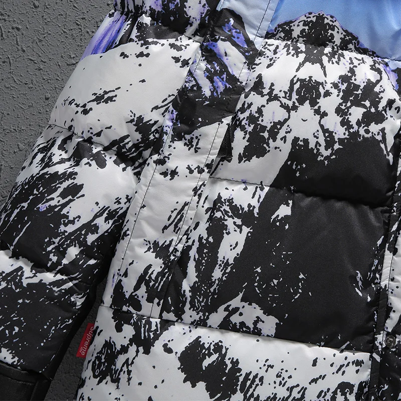 -20 Stupnjeva Hip-hop zimska jakna Muška jakna i Kaput Debeli topli Parkovi s kapuljačom odjeća za snježnih planina Vodootporna zimska jakna L-3XL Slika  3