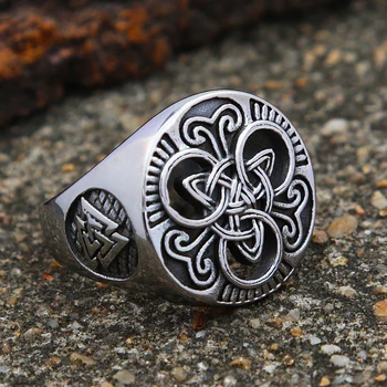 Vintage Viking Jedan Celticsi Čvor Prsten Trojstva Muškarci Nordijsko Nehrđajućeg Čelika Viking Валькнут Prsten Modni Viteški Amulet Nakit poklon