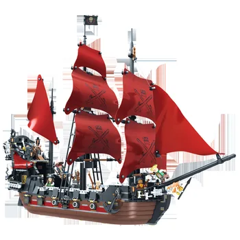 Imate li Crni Biseri Brod Kraljica Osveta Pirati s Kariba Cigle, Blokovi Gusarski Brod Modela Plovila Igračke Božićni poklon