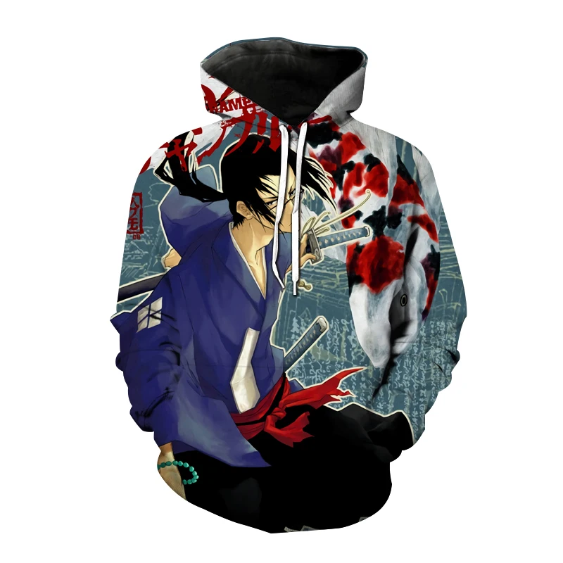 Japanski Samurai Champloo 3D Print Hoodies Anime Harajuku Majica Muška Ženska moda majica sa kapuljačom Hip-hop Ulica Unisex odjeća Odjeća Slika  3