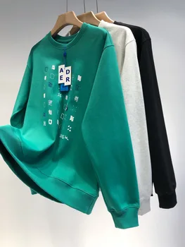 Greška ADER 2021autumn novi 1:1 kvalitetna majica sa kapuljačom koreanska verzija slike ljepljive trake simbol trenda pulover okruglog izreza džemper