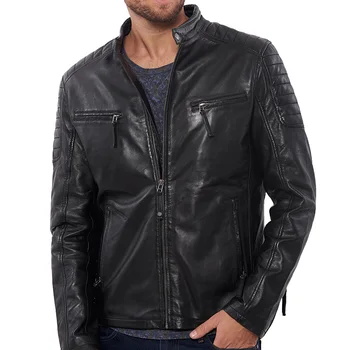 VAINAS Europski brand Muška kožna jakna premium klase od kože bizona za muške Zimske moto jaknu od prave kože biciklistički jakne Delta