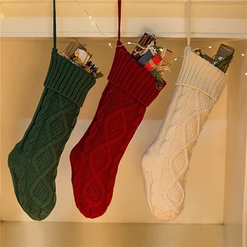 Personalizirane Božićne Čarape Kabelski Pletene Čarape Korisnički Naziv Božićne Darove Svečane Čarape Za Djecu Božićni ukras