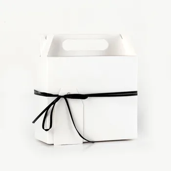 2 komada Torte Hranu Kraft-Papir Kutija s ručkom Poklon Kutije za Rođendan, Vjenčanje Tablete Candy Poklon Pakiranje Papir za pakiranje s oznakom