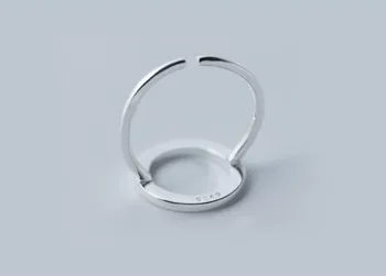 Modni Korejski prsten na prst Srebrne boje Jednostavan kružni prsten za žene i Djevojčice Geometrija Podesivi Prsten sa šarmom Modni nakit Poklon