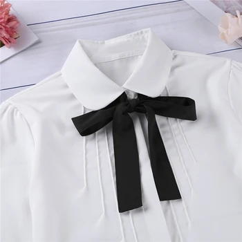 Nova moda Elegantan Ženski kravata Bijele bluze шифоновый ovratnik Petar Pan Casual košulja Ženska bluza ljetna bluze za žene