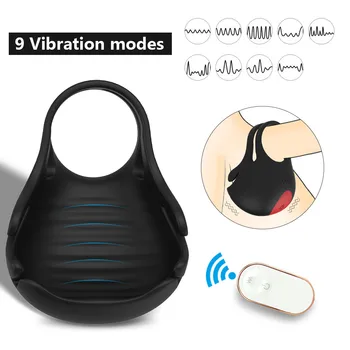 Gospodo Vibracijski Prsten za penis Odgađanje ejakulacije Vibrator s daljinskim upravljačem Seks-igračke za muškarce Masturbacija Prsten za člana Robu za odrasle