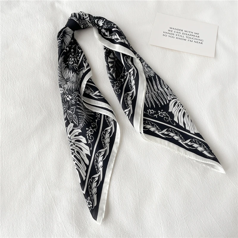 2021 Ženski svileni šal za kosu s trendi po cijeloj površini 70*70 cm, vratne kravata, ženska torba za ruke, marama, Marama, Pribor Slika  0