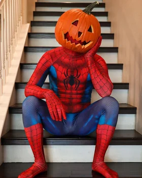 Klasični kostim za косплея Petera Parkera s velikim očima, 3D ispis od spandex i likra na Halloween, par Body, odijelo za косплея Зентаи