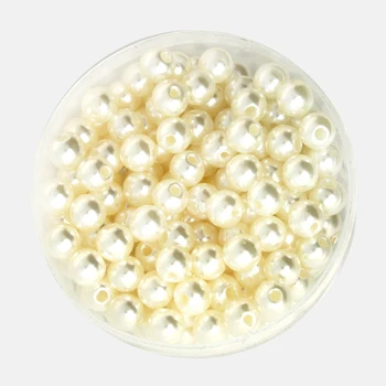 8 mm direktni rupe boje slonove kosti bijele okrugle simulacija plastične biserne perle za DIY nakit pribor Perle i izrada nakita