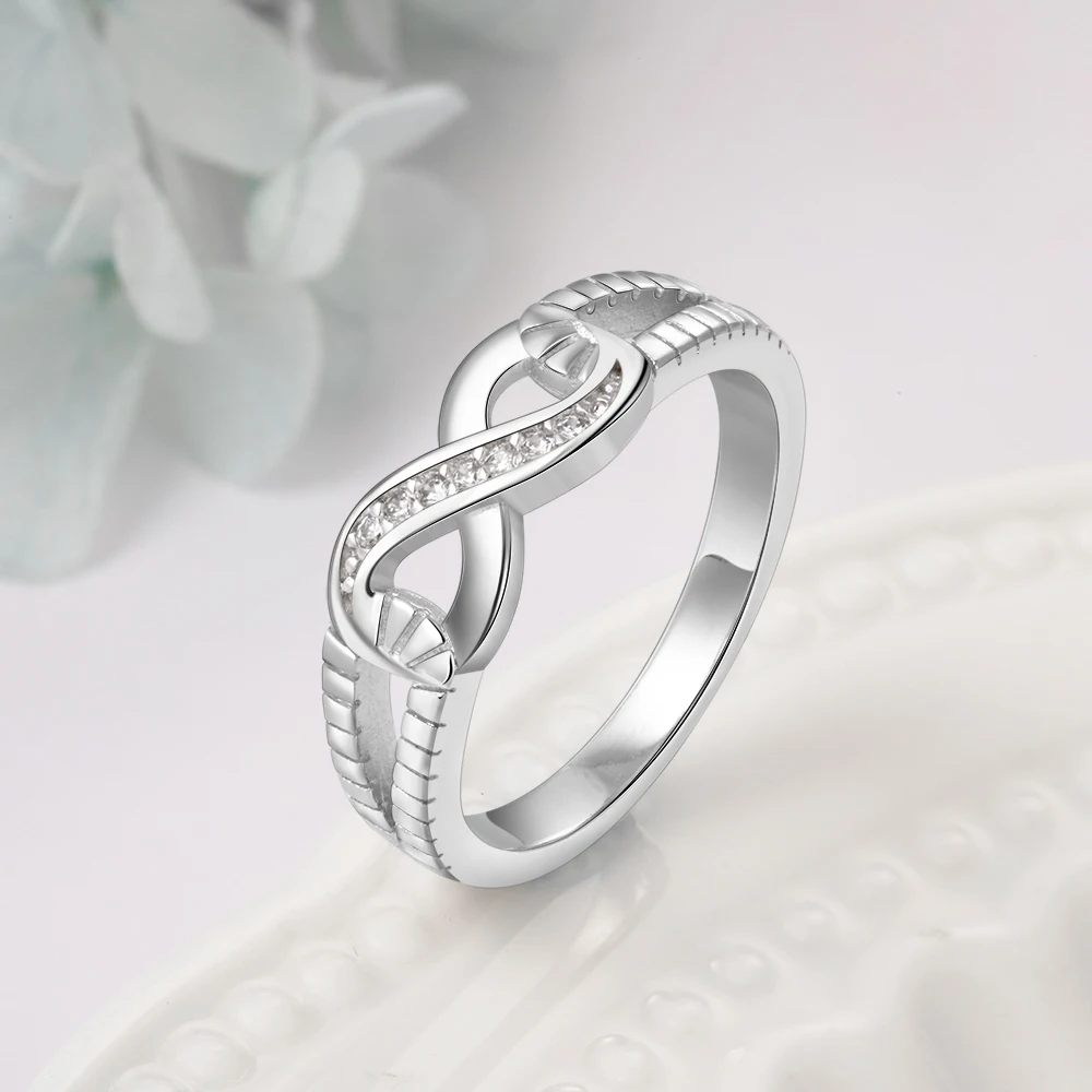 Setovi nakita od 925 sterling srebra Infinity Love Za žene Циркониевое Prsten Narukvice Naušnice Vjenčanje Nakit Kit (Lam Hub Fong) Slika  0