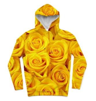 PRAVI američki VELIČINE žute ruže visoku kvalitetu 3D Sublimacija tiskanje Majica sa kapuljačom Plus size 5xl 6xl