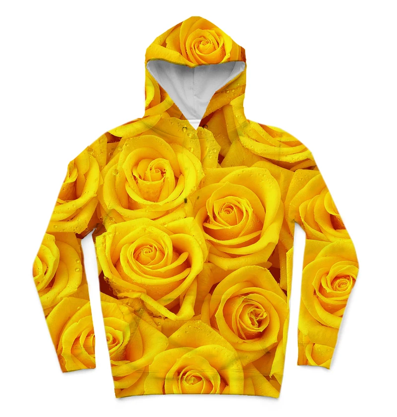 PRAVI američki VELIČINE žute ruže visoku kvalitetu 3D Sublimacija tiskanje Majica sa kapuljačom Plus size 5xl 6xl Slika  0