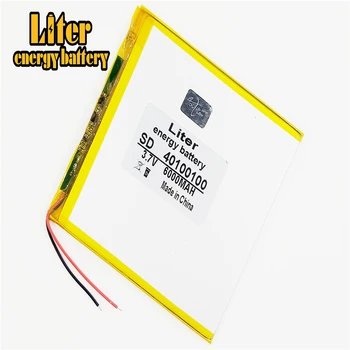 3,7 U,6000 mah (polymer li-ion baterija) Litij-ionska baterija za tablet PC 7 cm 8 cm 9 cm 40100100