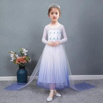 Jesenje dječje haljine za djevojčice Smrznuto 2 Elsa Princeza Svečana nošnja za rođendan Vestidos Najljepše dječje odjeće za mlade s vezom