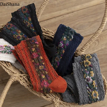 DaiShana 2019 Nove trendy ženske čarape Topla i slatka Евроамериканские nacionalne Ветроцветы Jesenje i zimske ženske pamučne čarape Mujer