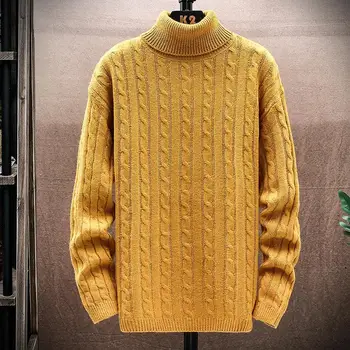 Novi High-end muški pulover s visokim воротом Pulover Košulja dugih rukava Tople pletene pulover s visokim воротом -40