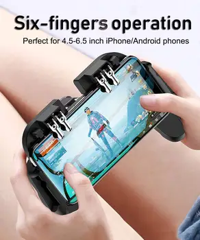 Novi Ventilator H9 Gaming Kontroler PUBG s Шестипальцевым Okidač Gamepad za snimanje mobilnim telefonom navigacijsku tipku za Android telefone IOS