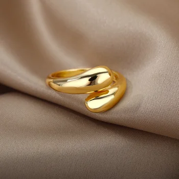 Gotički prsten za zagrljaje za žene i muškarce Od nehrđajućeg čelika Podesiv prsten s otvorenim vezane lisicama Večernjim Zaručnički prsten za par Vintage nakit Anillos Bague