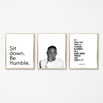 Kendrick Lamar poster Hip-Hop Rap Zid Umjetnost Platnu Slikarstvo Rap Lyrics Inspirational Citati Slika Home Dekor zidne umjetnosti