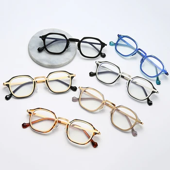 SO&EI Klasicni Kvadrat TR90 Metalni ženska okvira za naočale, Bistra Anti-Blu-Ray Opružni Petlja Muška Okvira za optički bodova