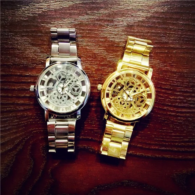 Novi proizvod luksuzne muške poslovne zlatni sat od nehrđajućeg čelika Sportski muški sat Reloj hombre Kvarcni sat Svakodnevno za muškarce Slika  5
